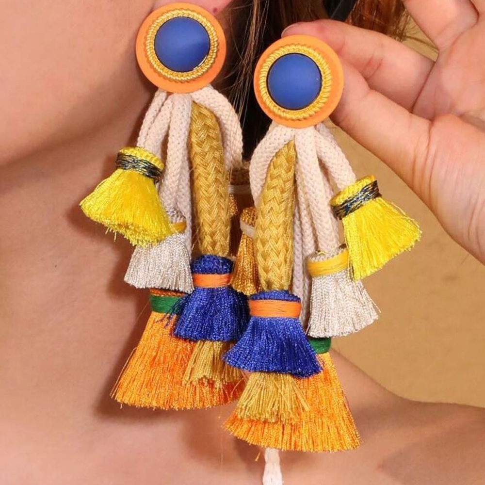 New Colorful Tassel Statement Earrings